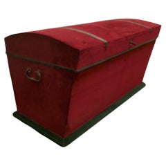 A Large Velvet Banded Dome Top Chest     