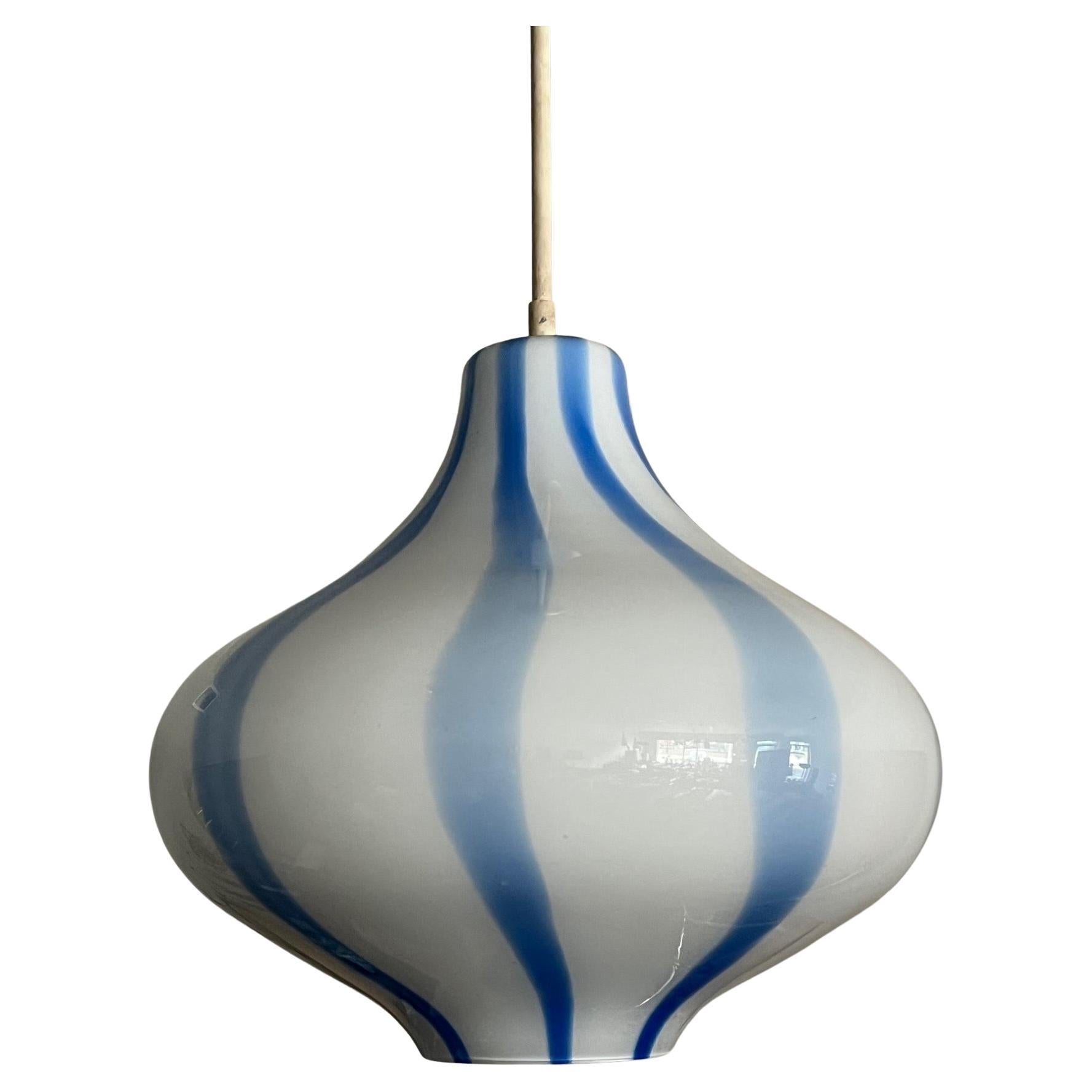 A Large Venini Glass Pendant Lamp For Sale