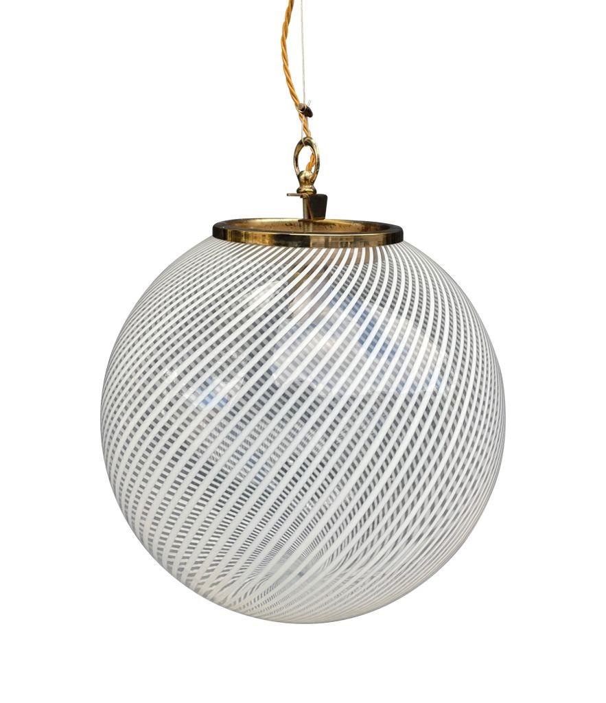 Large Venini Murano Glass Ball “Tessuto
