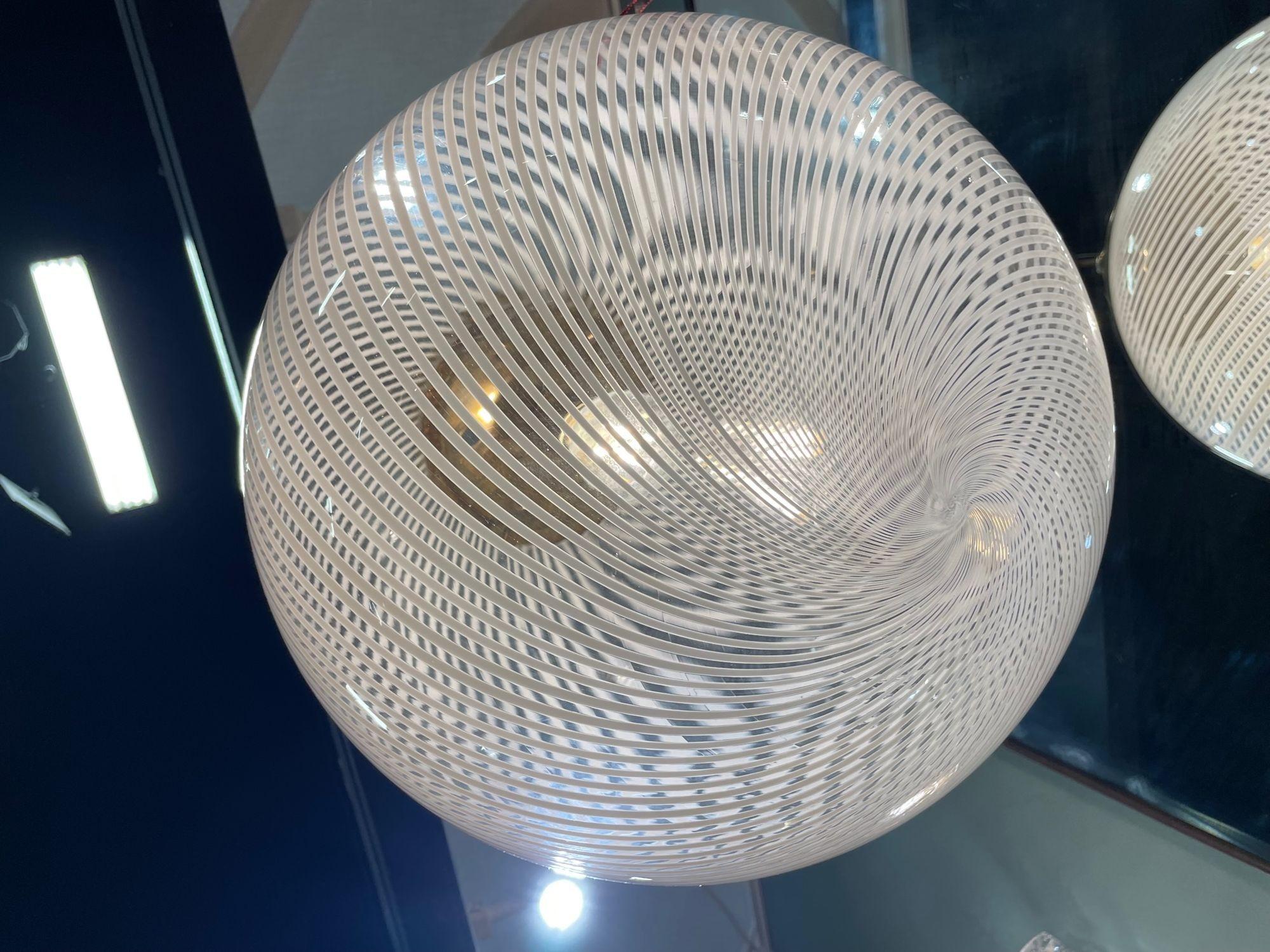 Mid-20th Century Large Venini Murano Glass Ball “Tessuto