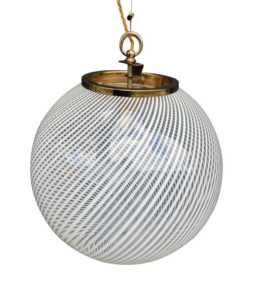 Large Venini Murano Glass Ball “Tessuto