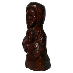 Large Very Strong Carving of an African-American Woman with Two Children