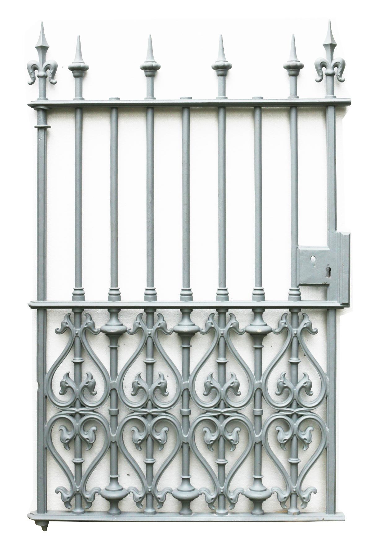 Wrought Iron Large Victorian Cast Iron Pedestrian Gate For Sale