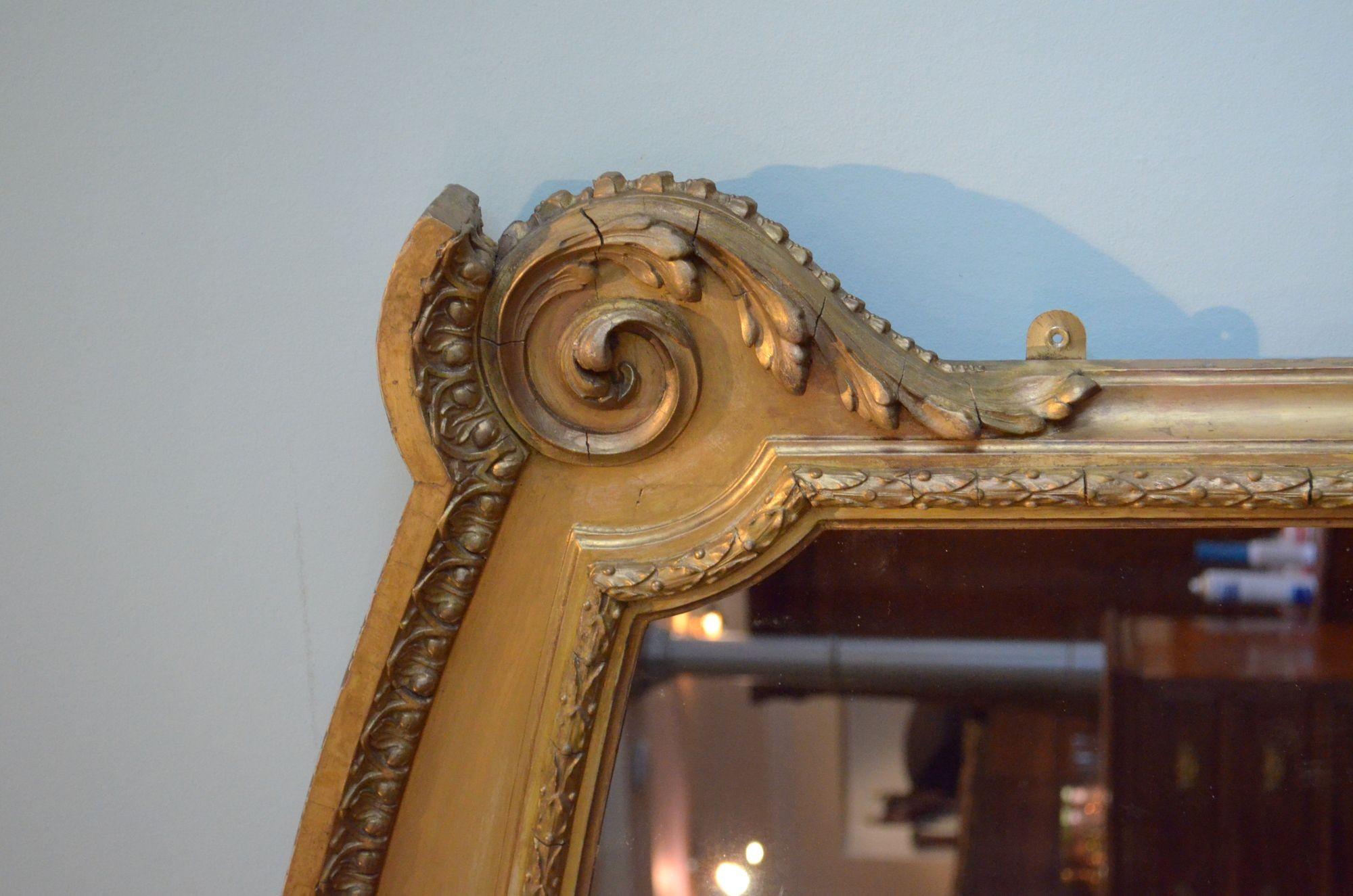 A Large Victorian Giltwood Overmantle Mirror H170cm For Sale 4