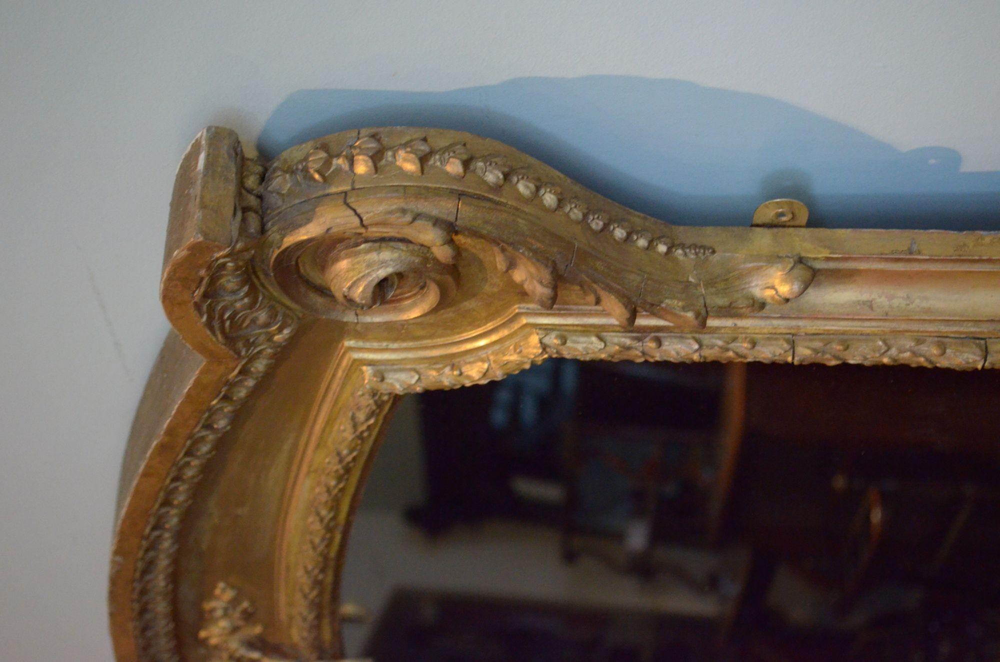 A Large Victorian Giltwood Overmantle Mirror H170cm For Sale 5