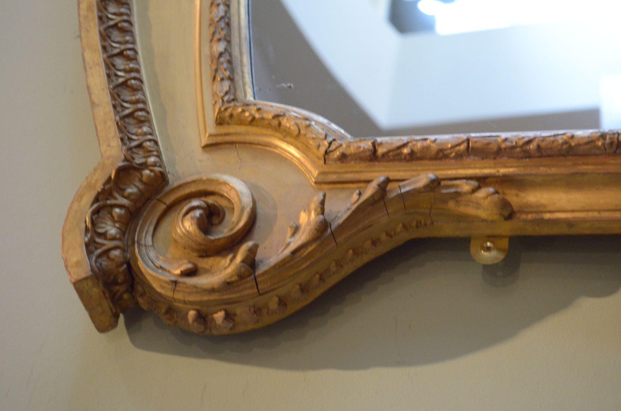 A Large Victorian Giltwood Overmantle Mirror H170cm For Sale 1