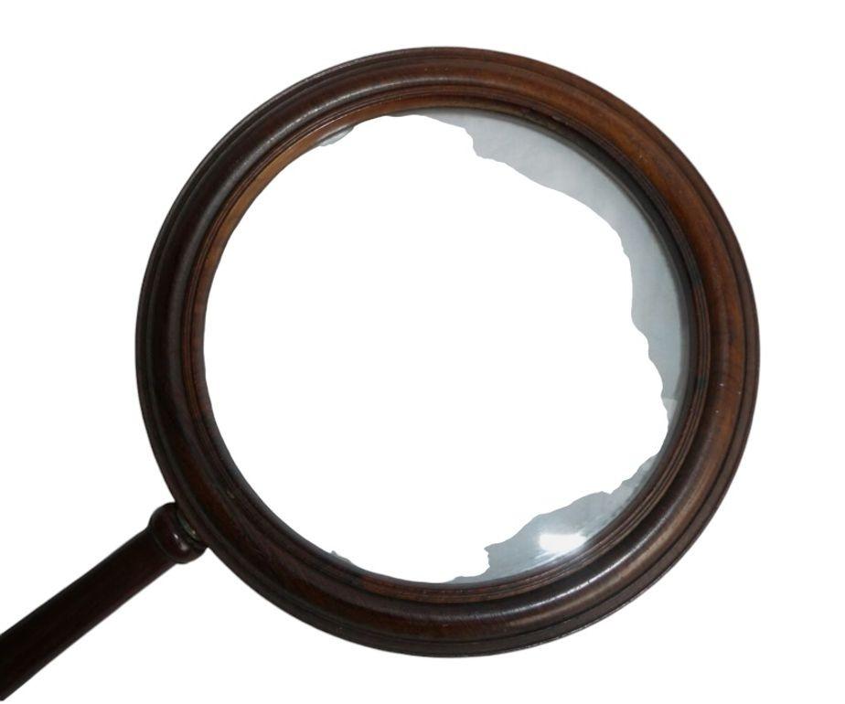 Britannique Grande galerie ou verre grossissant victorien en acajou, 19e siècle en vente