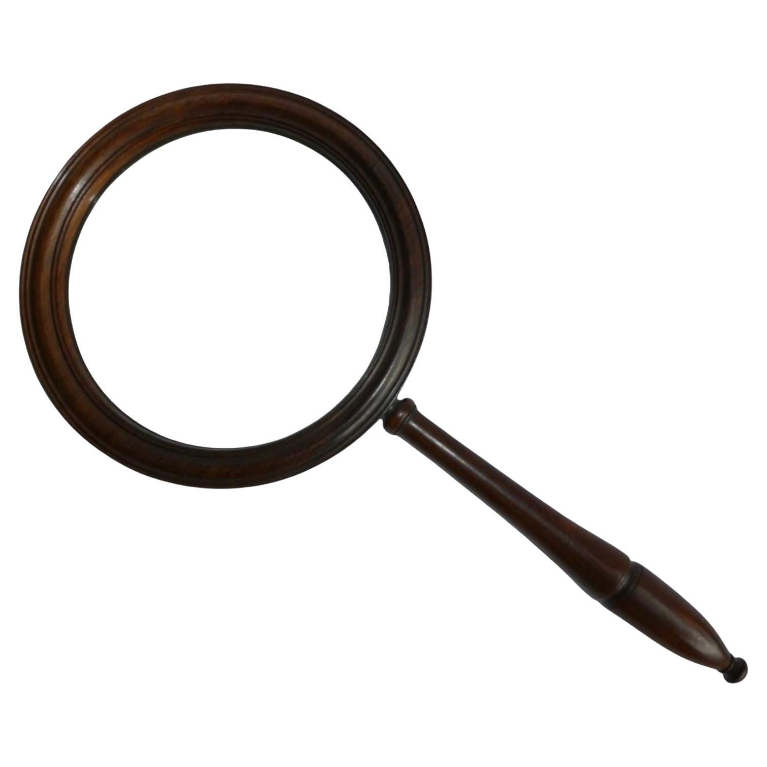 A Large Victorian Mahogany Gallery or Magnifying Glass, 19th Century