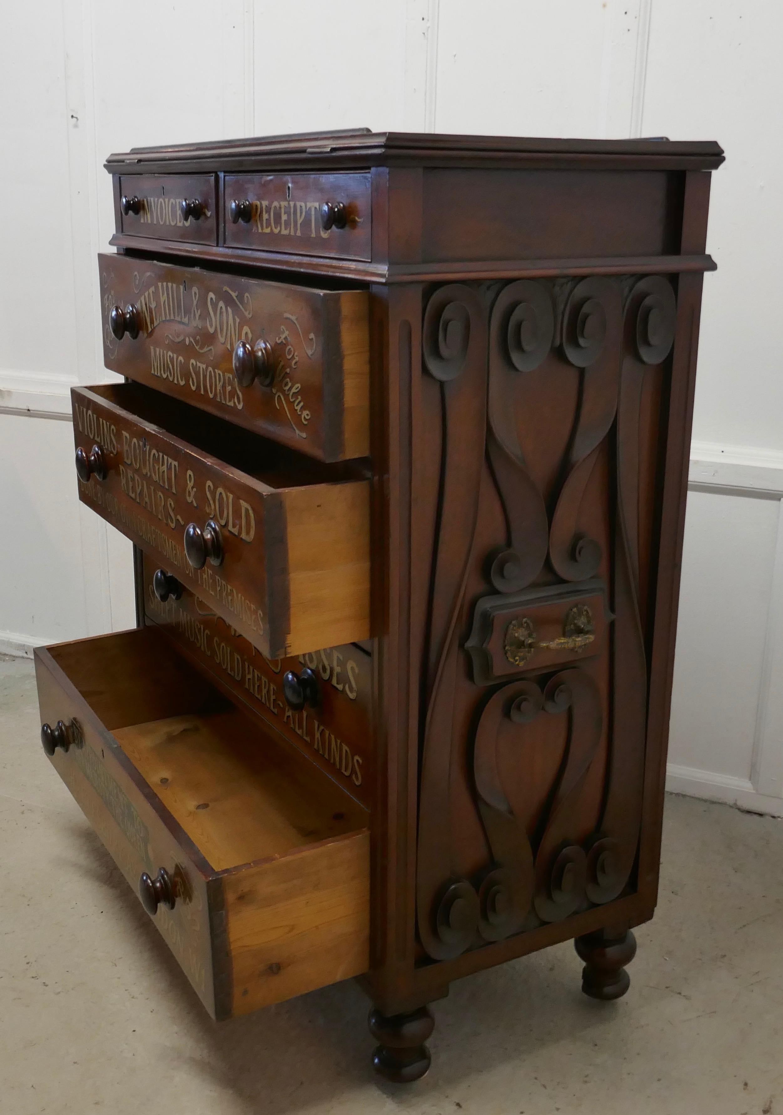 Large Victorian Mahogany Shop Display Music Cabinet 7