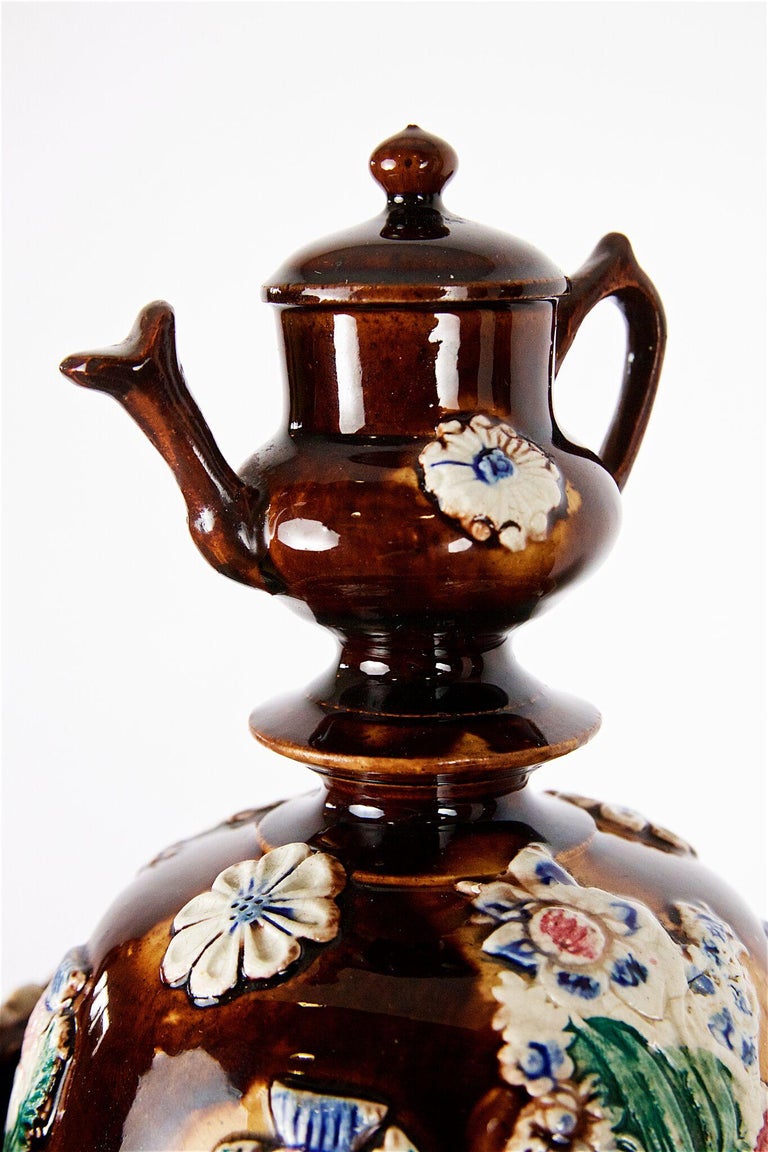 Large Victorian Measham Bargeware Teapot, circa 1880 For Sale at 1stDibs