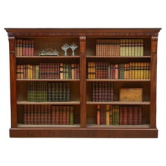 Antique Large Victorian Open Bookcase in Mahogany