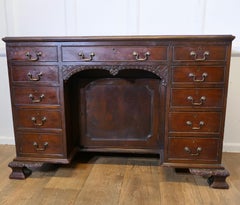 Victorian Walnut Knee Hole Desk, 1870, 5 Drawers, High Style
