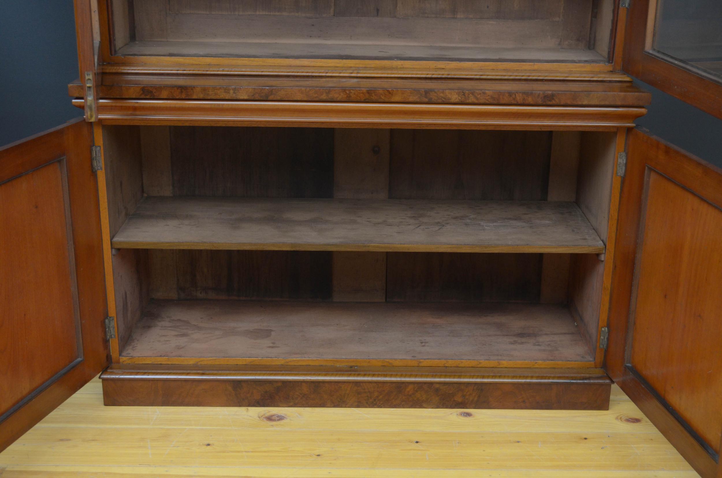 Large Victorian Walnut Library Bookcase 7