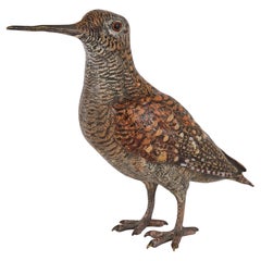 Großes Wiener antikes Vogelmodell aus kalt bemalter Bronze, Attr. Bergman