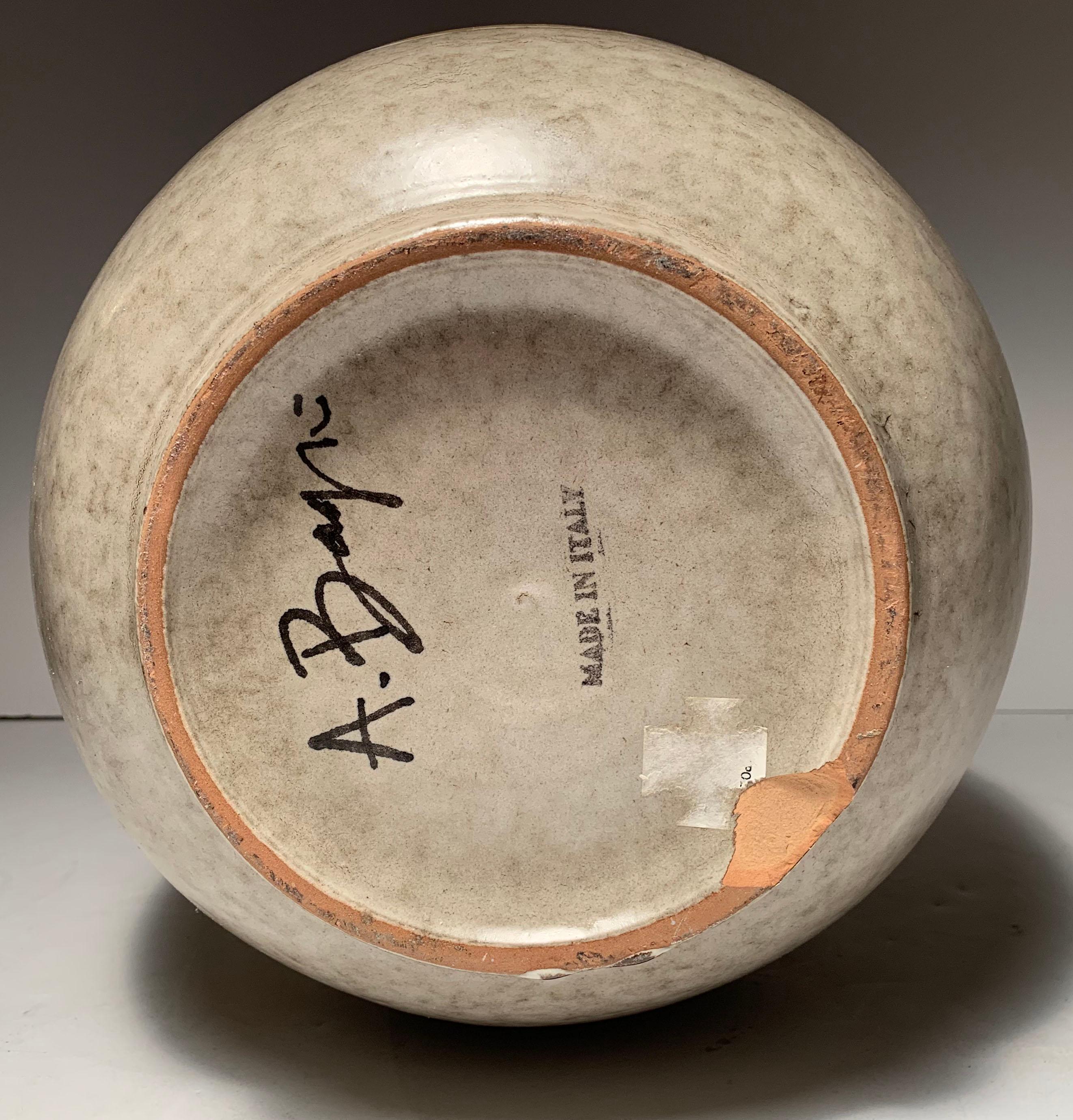Large Vintage Alvino Bagne Signed Ceramic Vase 3