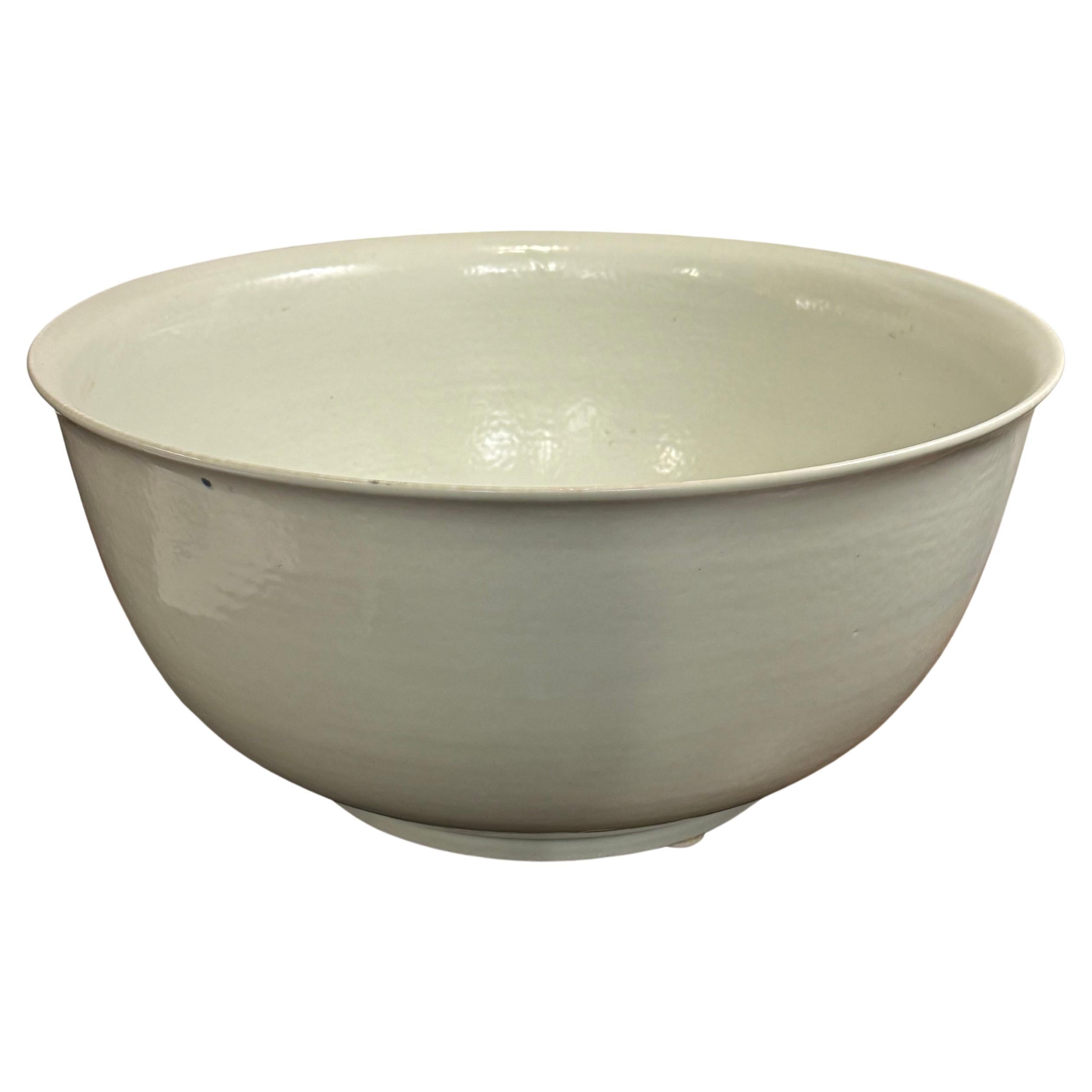 Große chinesische Vintage Blanc De Chine Punschschüssel, 20. Jahrhundert