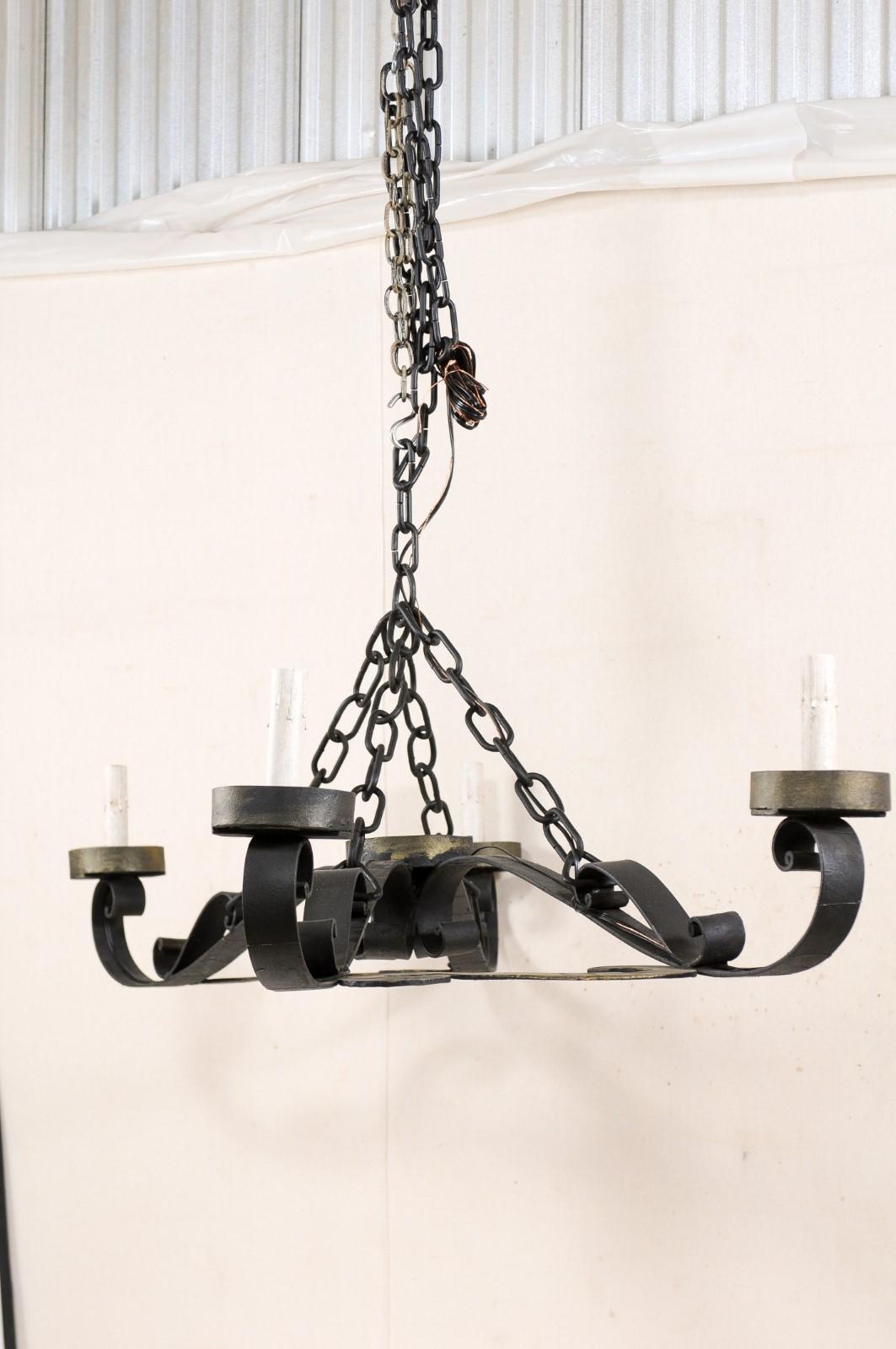 black rod iron chandelier