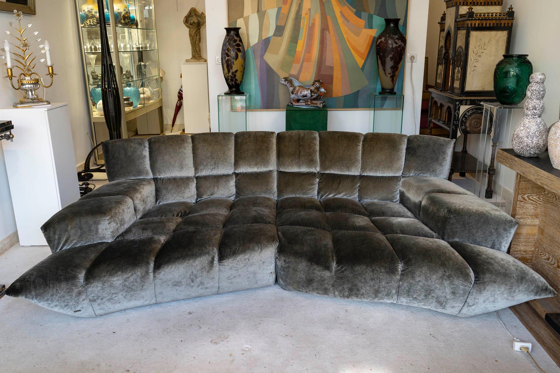German A Large Vintage Sofa and Matching Coffee table 