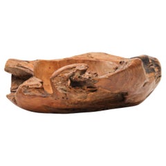 Large Vintage Swedish Sculptural Solid Wooden Vessel/Bowl