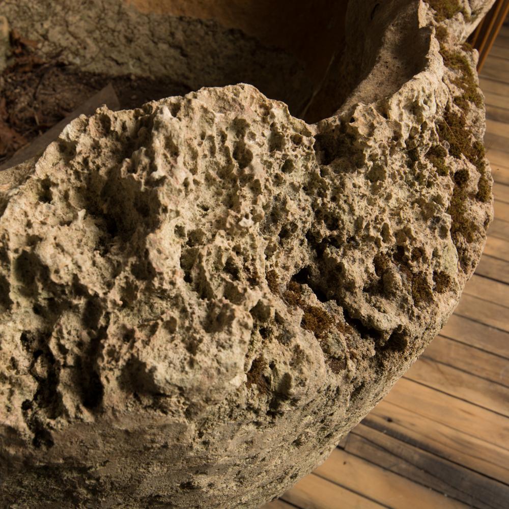 Late 20th Century Large Volcanic Urn/Planter with Organic Form from Indonesia