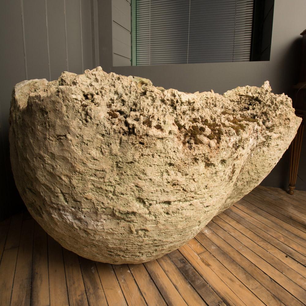 Large Volcanic Urn/Planter with Organic Form from Indonesia 1