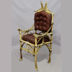 Large Wacky Bull Bone Throne Chair, circa 1930