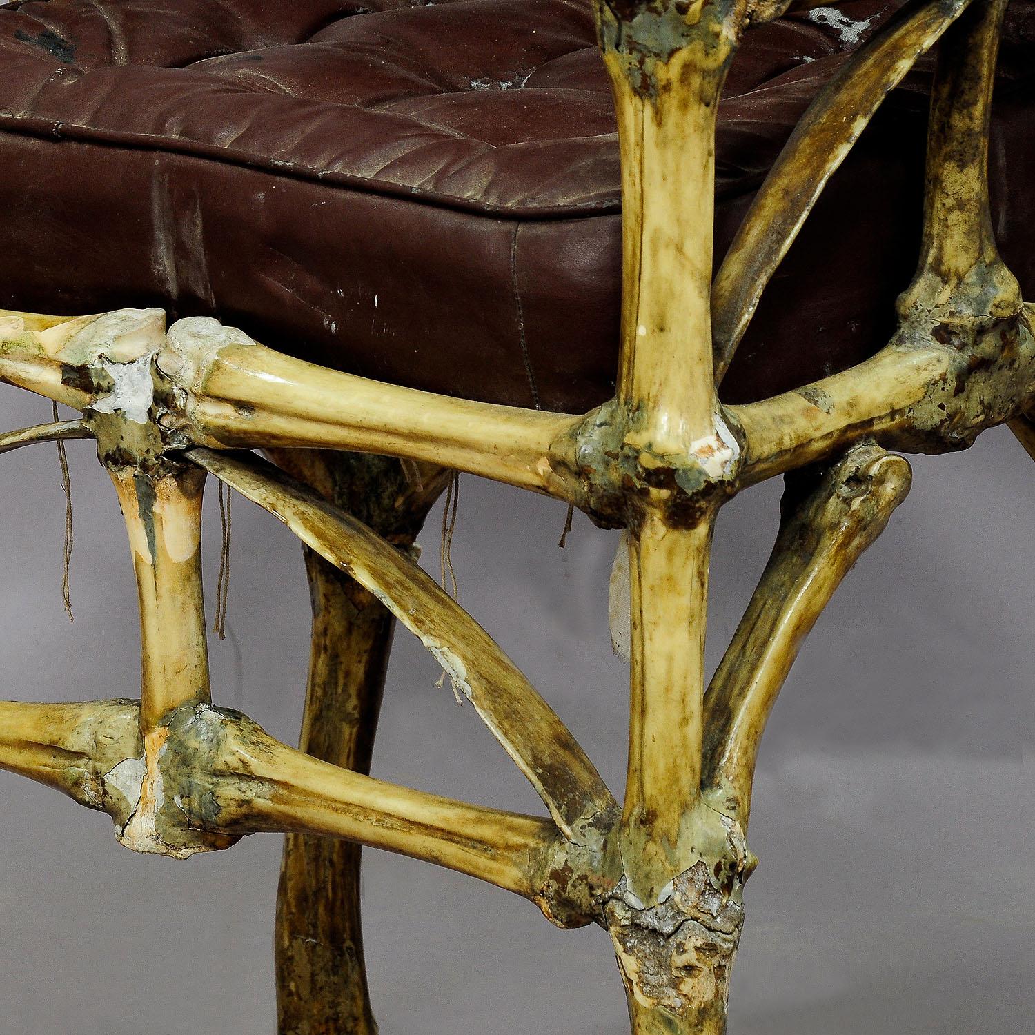 Mid-Century Modern Large Wacky Bull Bone Throne Chair, circa 1930 For Sale
