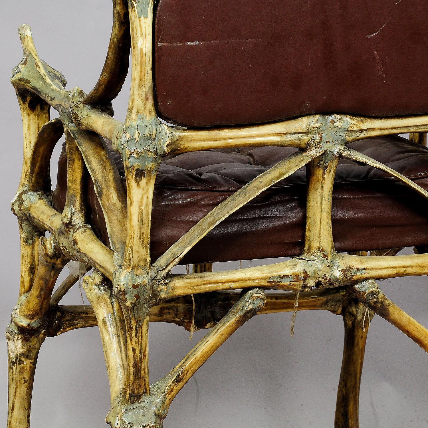 Grande sedia trono con osso di toro, 1930 circa in vendita 1