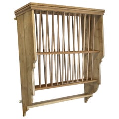 A Large Wall Hanging Pine Plate Rack   This useful piece hangs on the wall