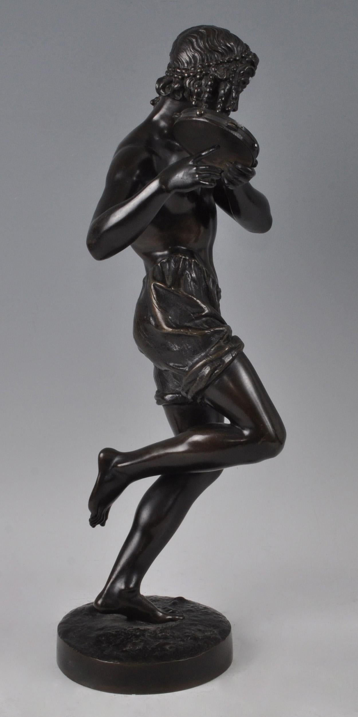 Large Well Patinated 19th Century Bronze of Neopolitan Dancer - by Duret c. 1880 In Good Condition For Sale In Heathfield, GB