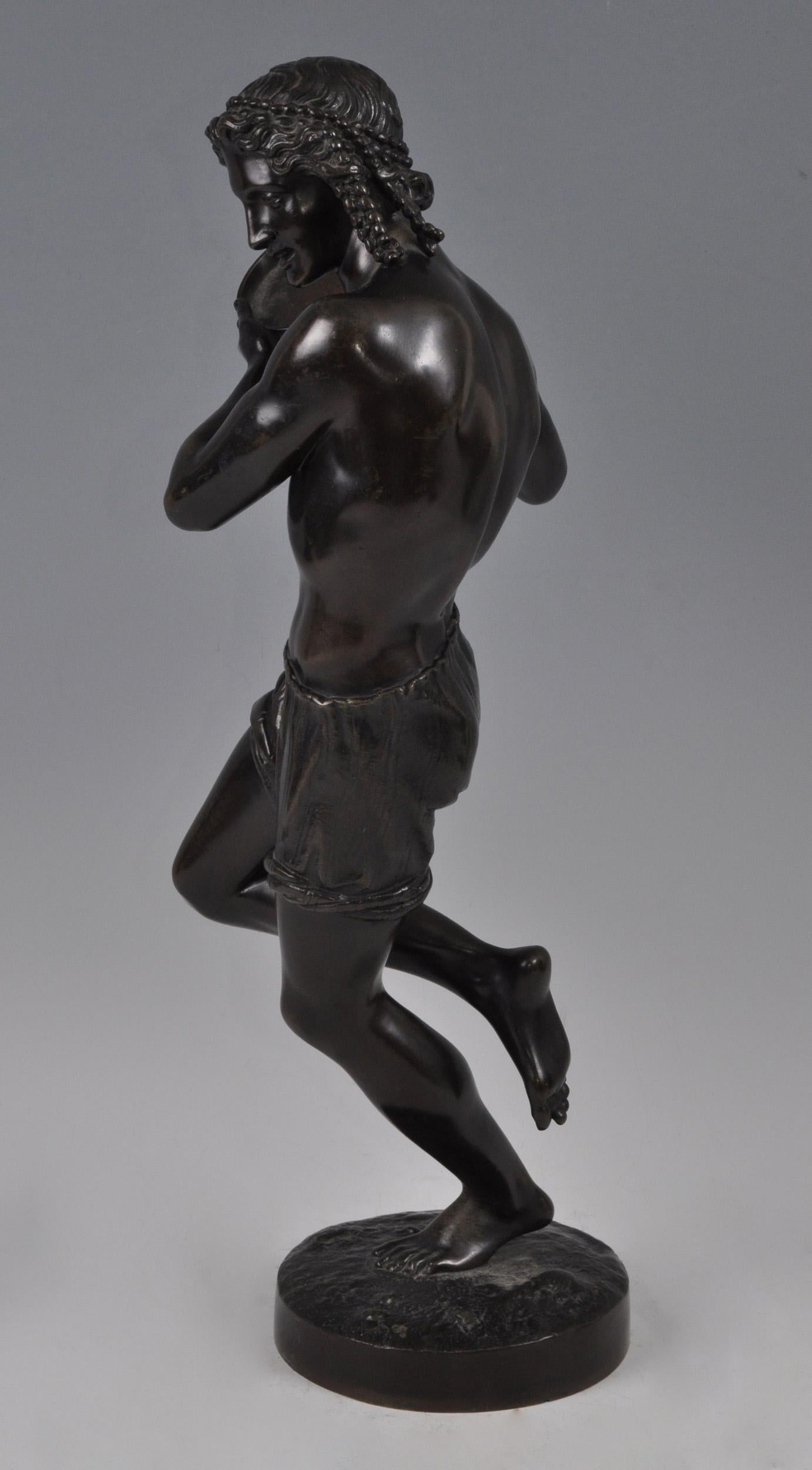 Large Well Patinated 19th Century Bronze of Neopolitan Dancer - by Duret c. 1880 For Sale 2