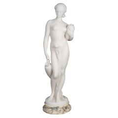 A Large White Marble Sculpture, Napoleon III Style, Early 20th Century.