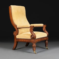 A Large William IV Mahogany Library Chair