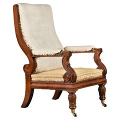 A Large William IV Mahogany Library Chair 