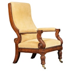 Antique A Large William IV Mahogany Library Chair 