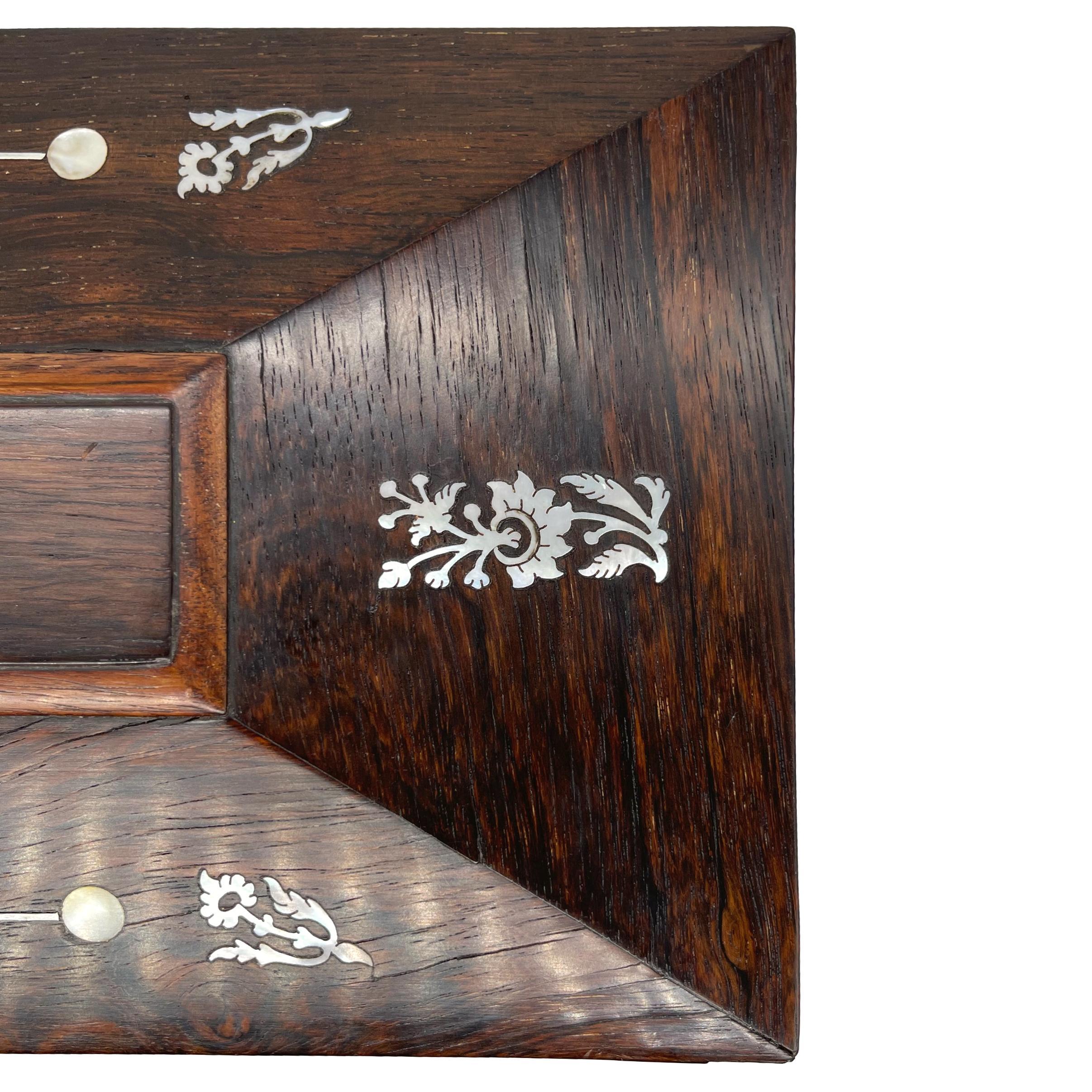 Large William IV Rosewood Tea Caddy with Mother-of-Pearl Inlays, ca. 1835 7