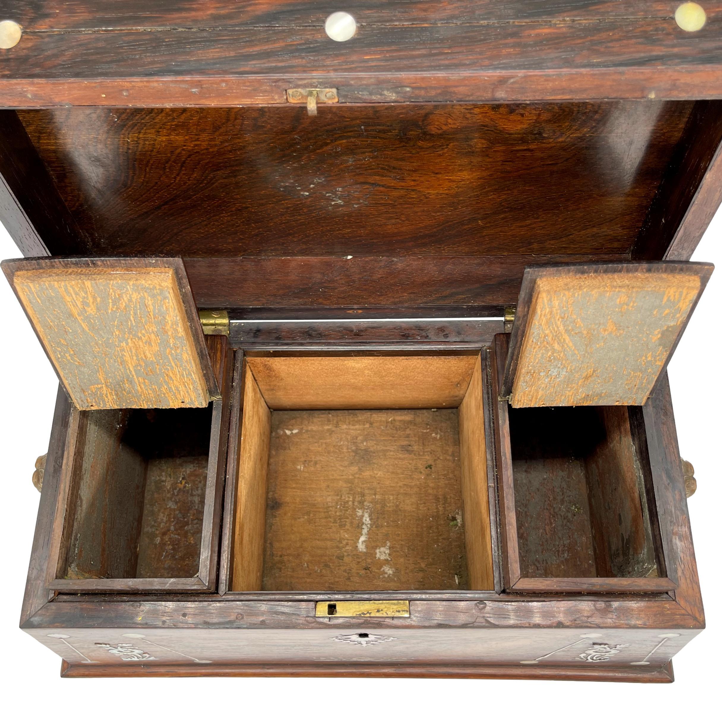 Large William IV Rosewood Tea Caddy with Mother-of-Pearl Inlays, ca. 1835 12