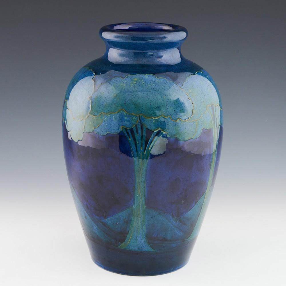 English Large William Moorcroft Moonlit Blue Vase C1925