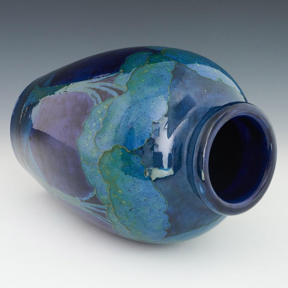 Pottery Large William Moorcroft Moonlit Blue Vase C1925