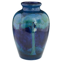 Antique Large William Moorcroft Moonlit Blue Vase C1925
