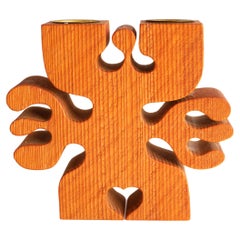 A large Wooden Candleholder by Gunnar Kanevad, Sweden, fantastic organic shape