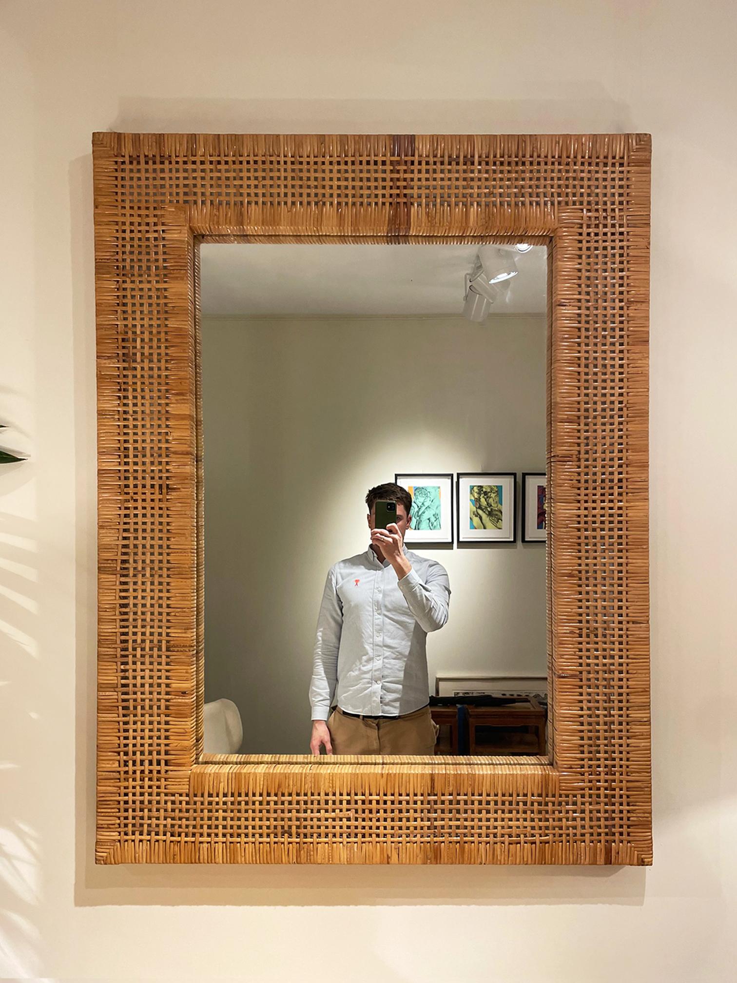 Large Rattan Mirror at 1stDibs oversized rattan mirror