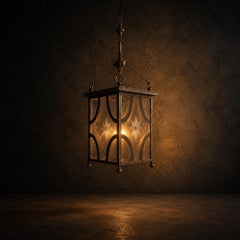 A Large19th Century Brass English Hallway Lantern
