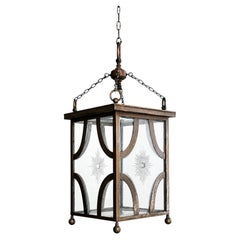 A Large19th Century Brass English Hallway Lantern