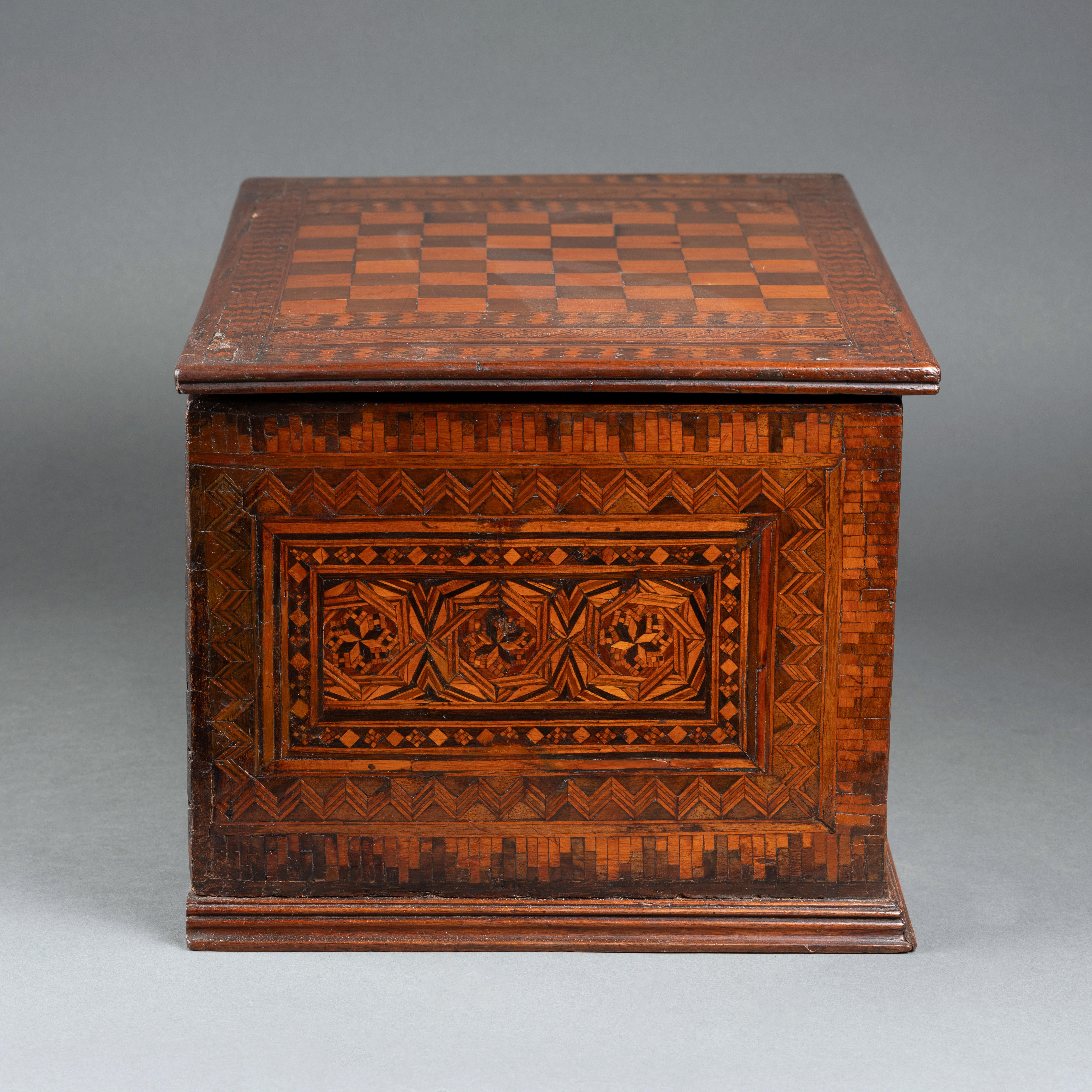 A late 15th century  wood inlaid writing casket, Florence, Italy 2