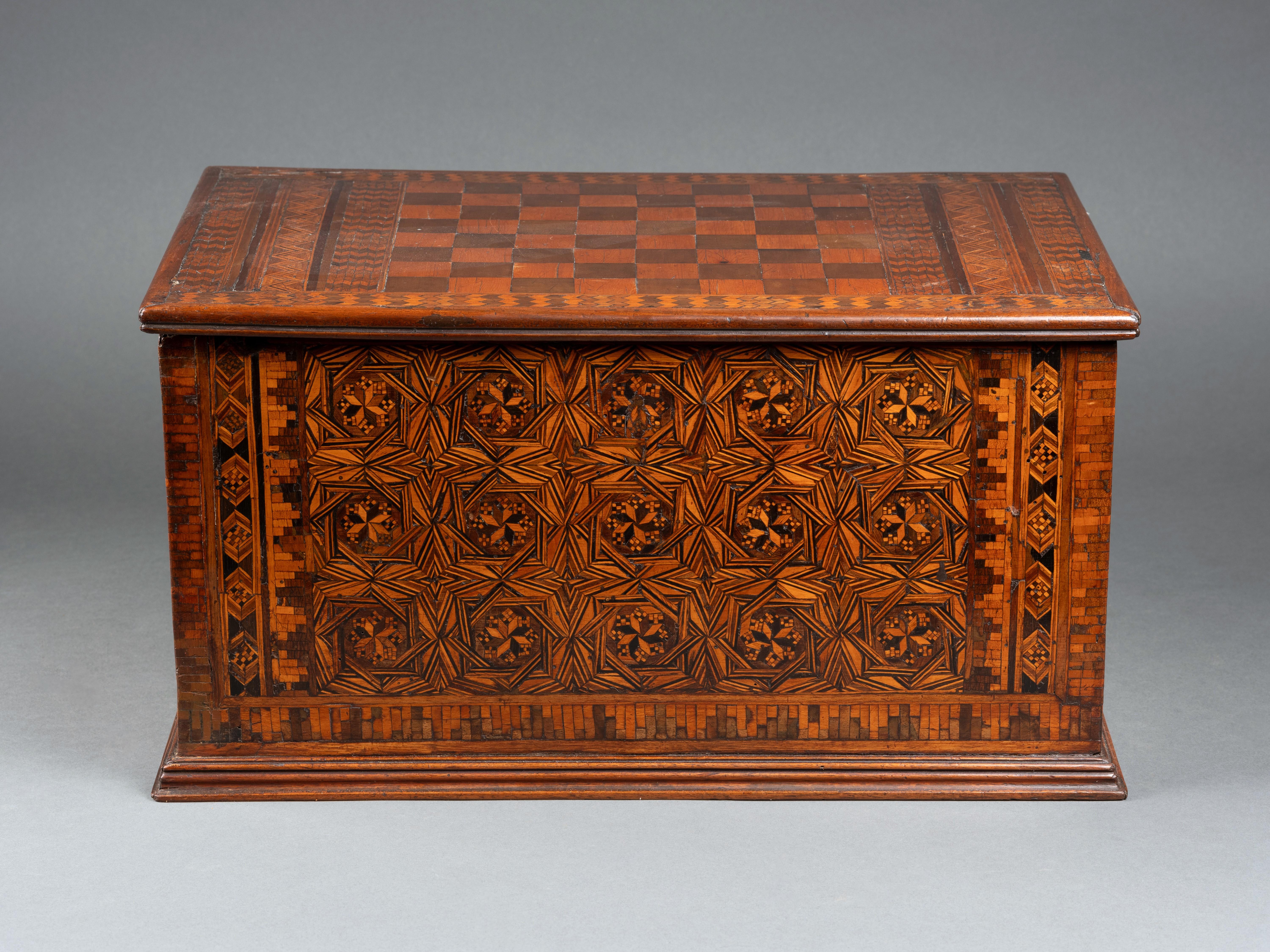 A late 15th century  wood inlaid writing casket, Florence, Italy 4