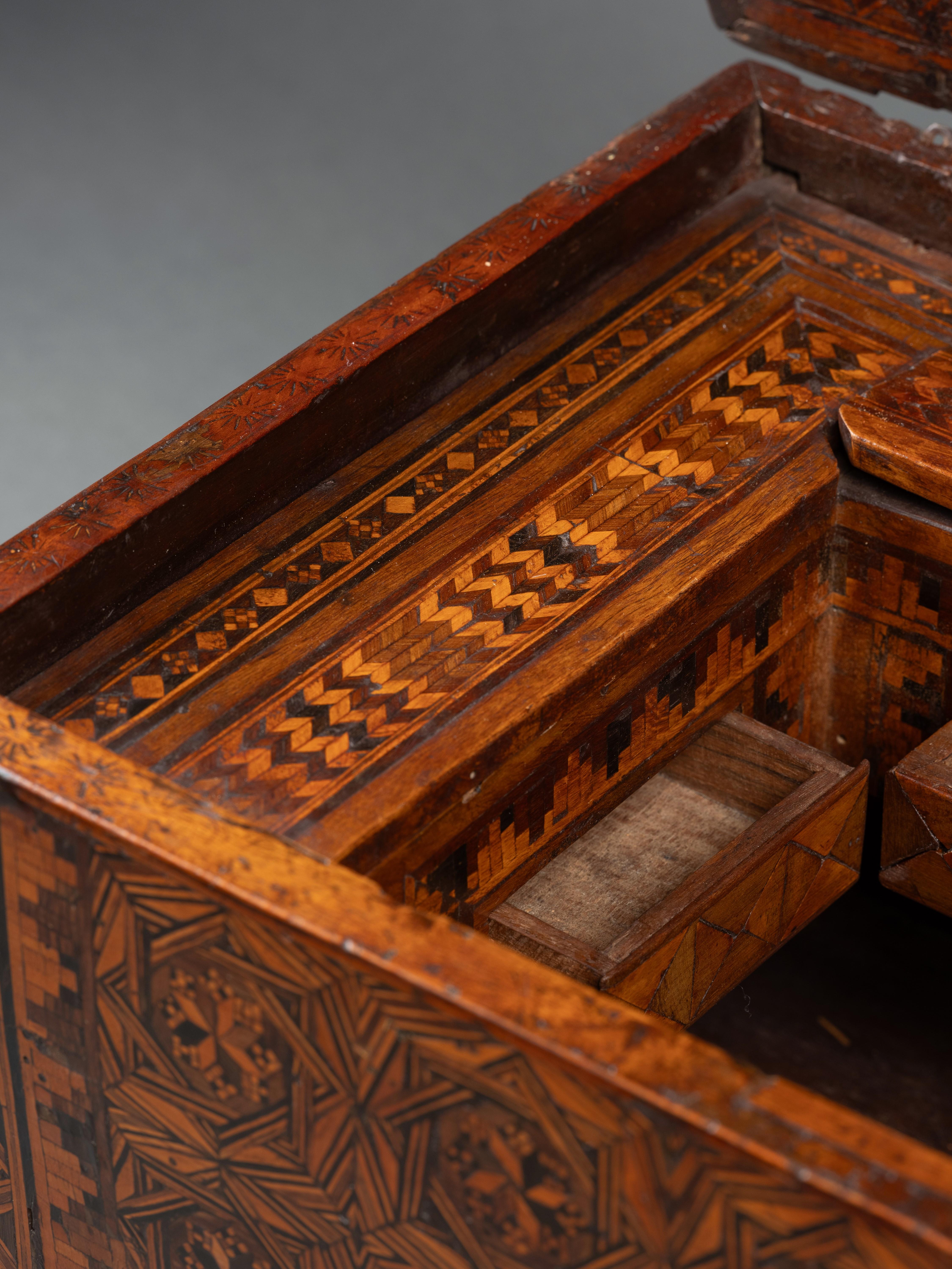 18th Century and Earlier A late 15th century  wood inlaid writing casket, Florence, Italy