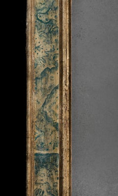 A Late 17th Century Blue Italian Wall Mirror Painted to Simulate Marble