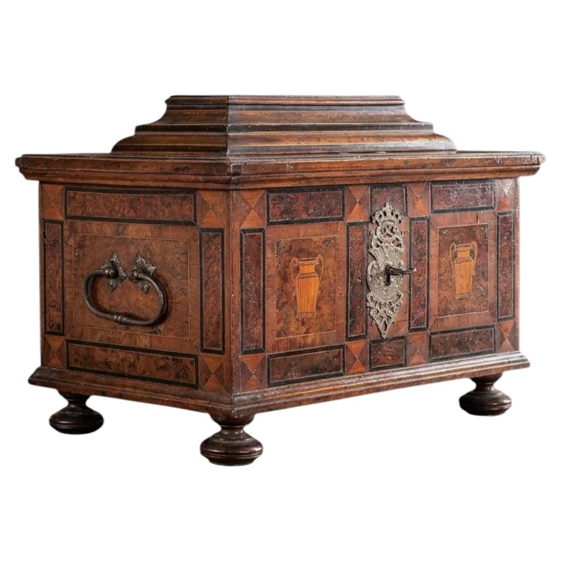 A Late 17th Century Continental Burr Wood Casket