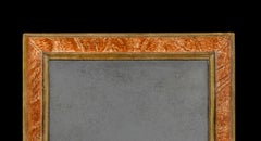 A Late 17th Century North Italian Red Faux Marble Painted Mirror